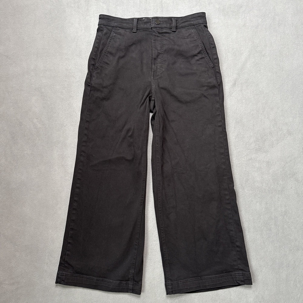 Everlane Jeans Womens 6‎ Black Wide Leg Crop Pant High Rise Stretch